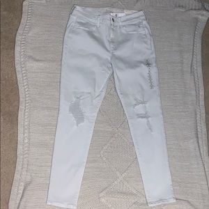AE Destroyed Jeggings - Light Blue/Off White